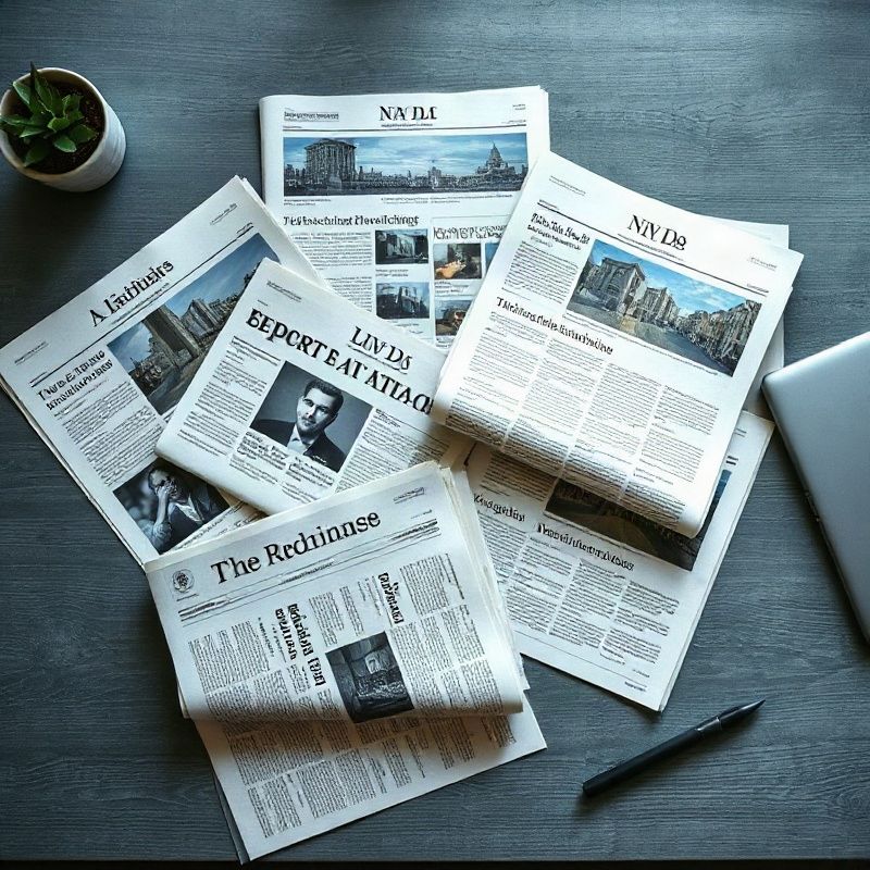 Informes y reportajes económicos sobre un escritorio