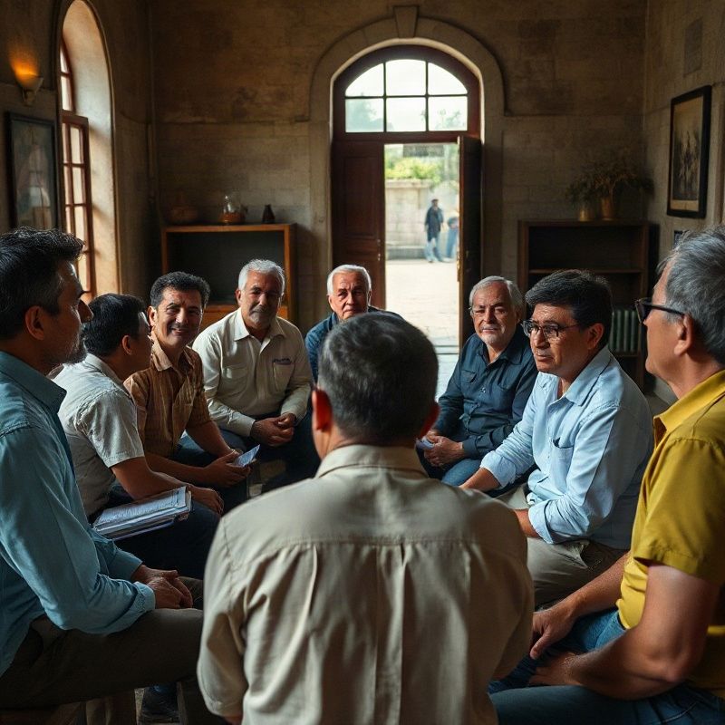 Trabajadores uruguayos en una reunión informal